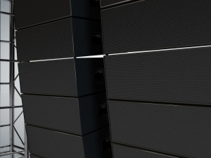 line array concert sound speaker system scaffolding with truss 3D मॉडल