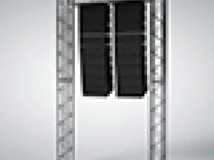 line array concert sound speaker system scaffolding with truss 3D Model