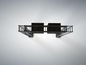 line array concert sound speaker system scaffolding with truss 3D मॉडल