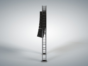 line array concert sound speaker system scaffolding with truss 3D मॉडल