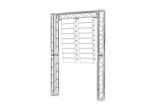 line array concert sound speaker system scaffolding with truss 3D Model