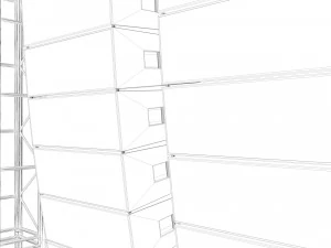 line array concert sound speaker system scaffolding with truss 3D Model