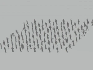 100 awak dek penerbangan kapal induk poli rendah Model 3D