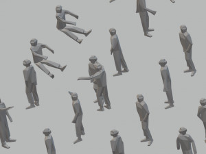 100 low poly aircraft carrier flight deck crewmen 3D-Modell