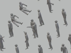 100 low poly aircraft carrier flight deck crewmen 3D Model