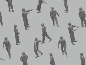 100 low poly aircraft carrier flight deck crewmen 3D Model
