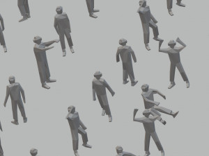 100 low poly aircraft carrier flight deck crewmen 3D-Modell