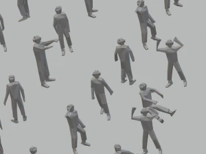 100 low poly aircraft carrier flight deck crewmen 3D Model