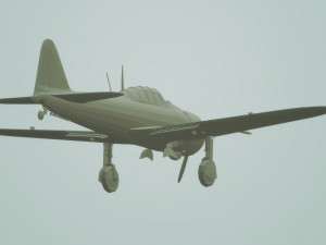 a6m2 japanese zero fighter wings and wheels down 3D Model