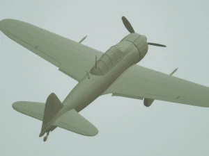 a6m2 japanese zero fighter wings and wheels down 3D Model