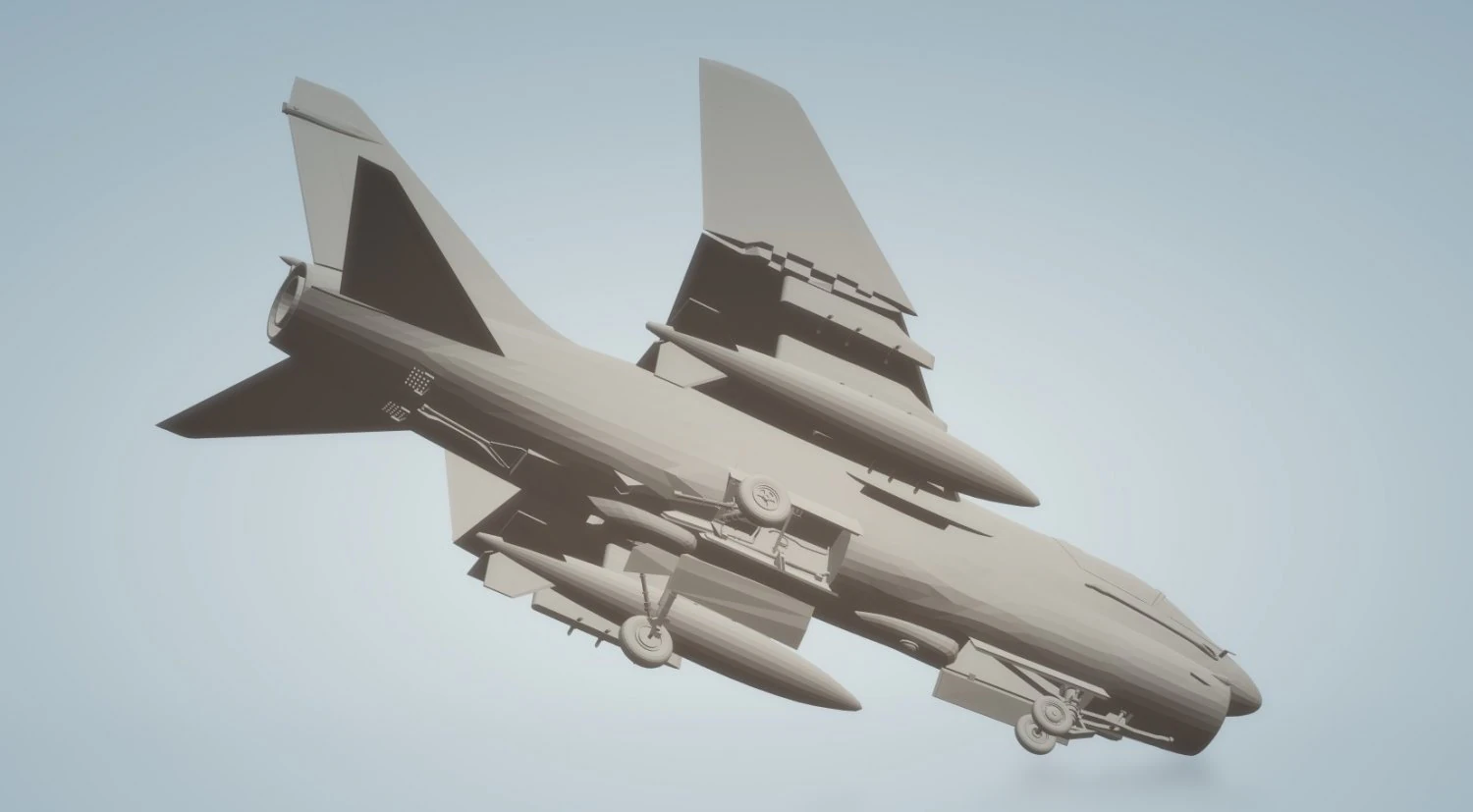 a7 corsair for carriers wings folded 3D Model .c4d .max .obj .3ds .fbx .stl .blend 