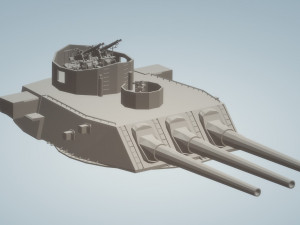 uss north carolina and wisconsin 16 inch stern turret Model 3D