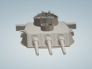uss north carolina and wisconsin 16 inch stern turret Model 3D