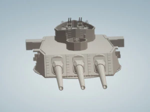 uss north carolina and wisconsin 16 inch stern turret 3D Model