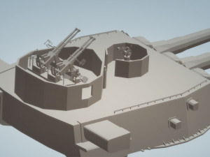uss north carolina and wisconsin 16 inch stern turret Model 3D