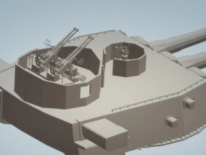 uss north carolina and wisconsin 16 inch stern turret 3D Model