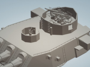 uss north carolina and wisconsin 16 inch stern turret Model 3D