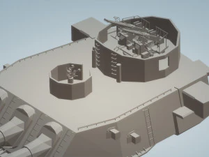 uss north carolina and wisconsin 16 inch stern turret 3D Model