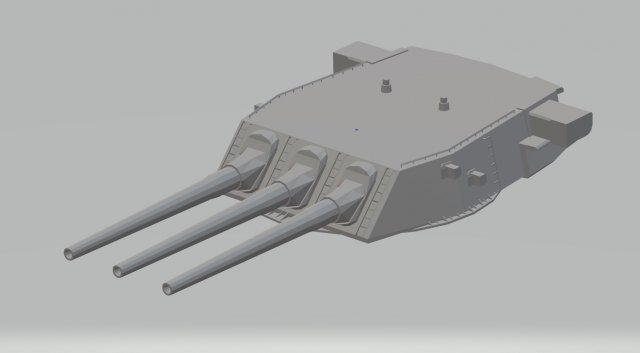 uss north carolina and wisconsin 16 inch forward turret 3D Модель .c4d .max .obj .3ds .fbx .stl .blend 