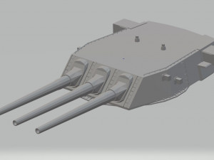 uss north carolina and wisconsin 16 inch forward turret 3D Model