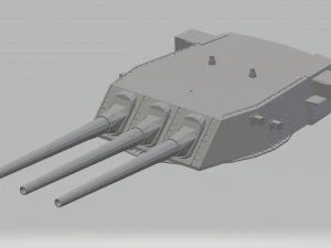 USS Carolina del Norte y Wisconsin torreta delantera de 16 pulgadas Modelo 3D