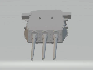 uss north carolina and wisconsin 16 inch forward turret 3D Model
