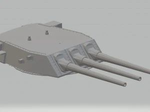 uss north carolina and wisconsin 16 inch forward turret 3D Model