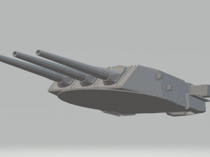 uss north carolina and wisconsin 16 inch forward turret 3D Модель