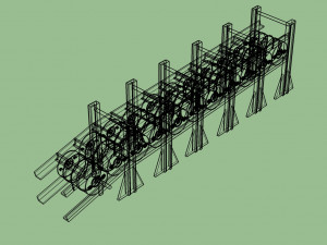 depth charge rack Model 3D