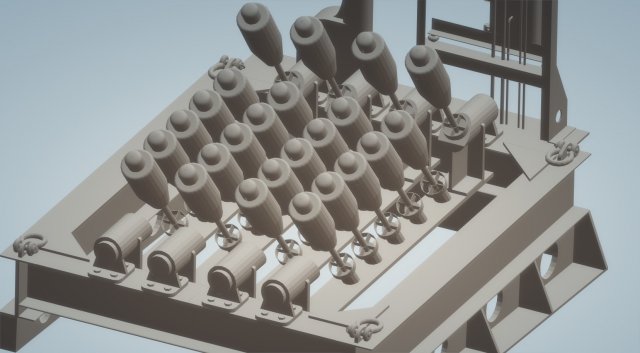 hedge hog depth charge launcher 3D 模型 .c4d .max .obj .3ds .fbx .stl .blend 