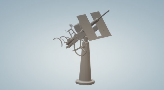 freestanding 20mm antiaircraft Modello 3D .c4d .max .obj .3ds .fbx .stl .blend 