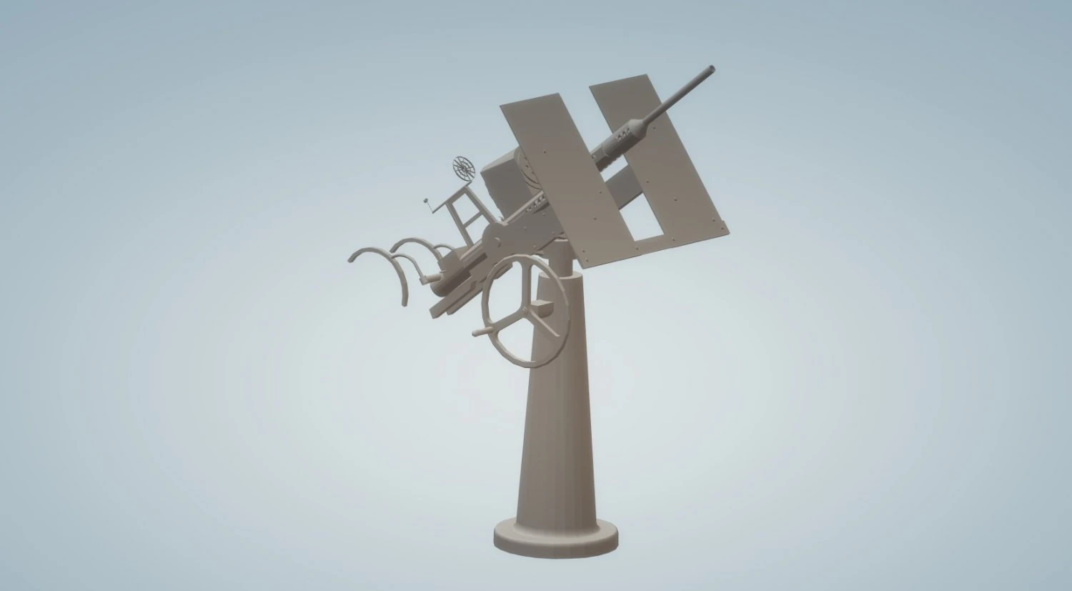 freestanding 20mm antiaircraft 3D Model .c4d .max .obj .3ds .fbx .stl .blend 