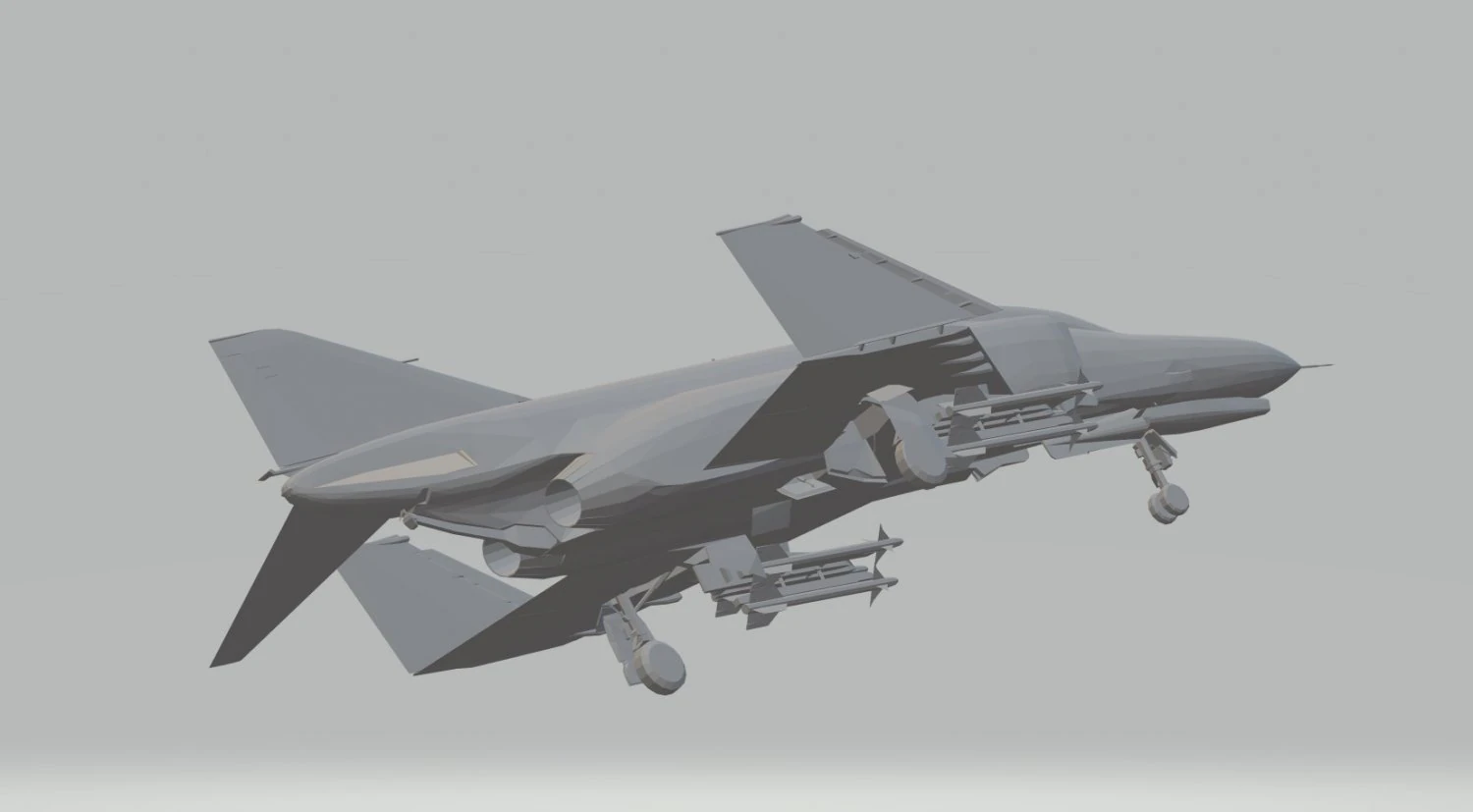 f4e phantom ii wheels down and wings folded 3D Model .c4d .max .obj .3ds .fbx .stl .blend 