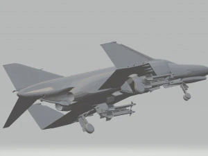 f4e phantom ii: колеса опущены, крылья сложены 3D Модель