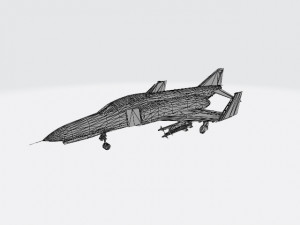 f4e phantom ii wheels down and wings folded Model 3D
