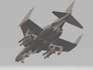 f4e phantom ii wheels down and wings folded Model 3D