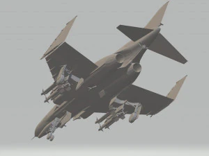 f4e phantom ii wheels down and wings folded 3D Model