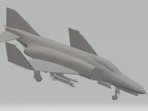 f4e phantom ii wheels down and wings folded Model 3D