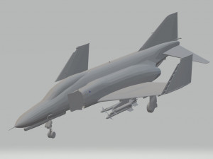 f4e phantom ii wheels down and wings folded Model 3D