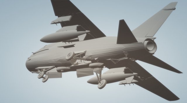 a7 corsair wheels down 3D मॉडल .c4d .max .obj .3ds .fbx .stl .blend 