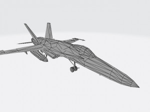 f18 super hornet wheels and wings down Model 3D