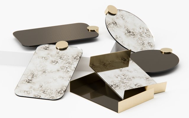 gallotti radice tray set 3D Model .c4d .max .obj .3ds .fbx .stl .blend 