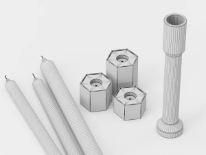 gallotti radice candle holders set 3D Model