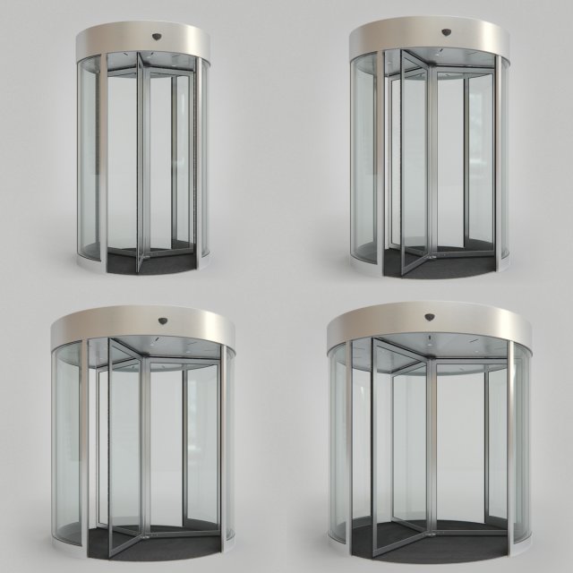 revolving door set 3D Модель .c4d .max .obj .3ds .fbx .stl .blend 