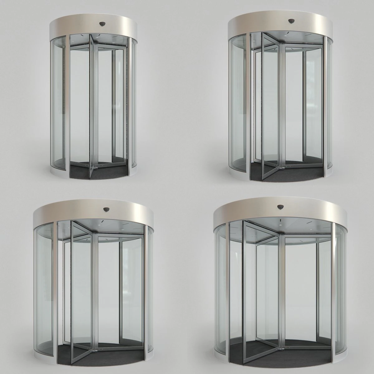 revolving door set 3D Model .c4d .max .obj .3ds .fbx .stl .blend