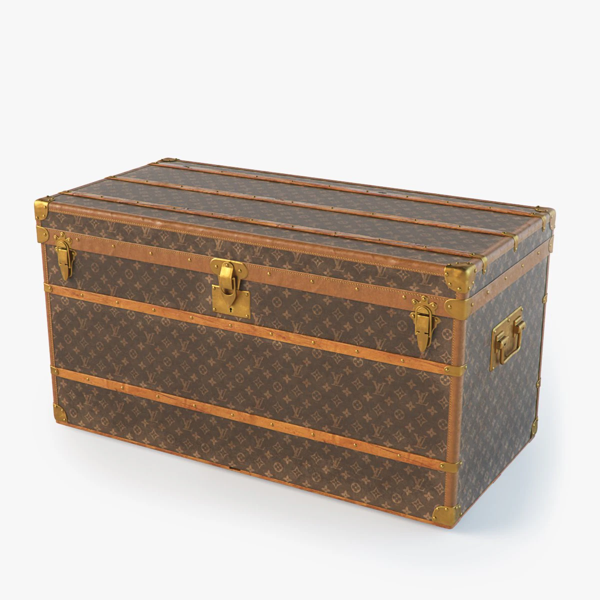 louis vuitton trunk 3D Model .c4d .max .obj .3ds .fbx .stl .blend 