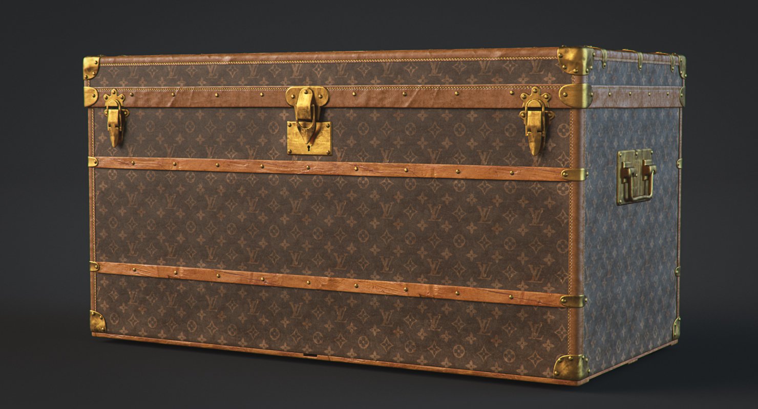 Louis Vuitton steamer trunk (clone), 3D CAD Model Library