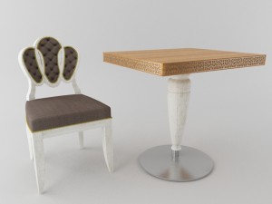 chair table Model 3D