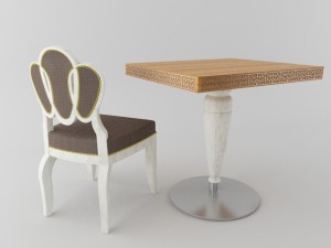 chair table Modelo 3D