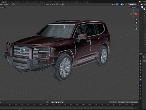 Toyota Land Cruiser With Bullbar 2022 3D 模型